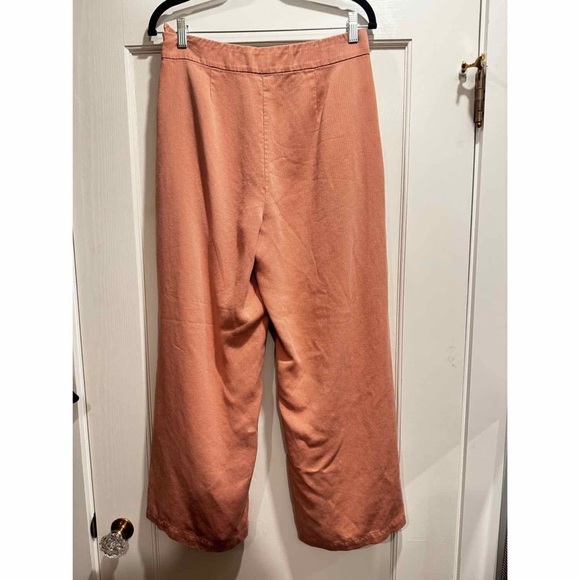 Eileen Fisher Wide Leg Cropped Palazzo Pants Pink Small Gaucho Lagenlook Travel - Picture 2 of 11